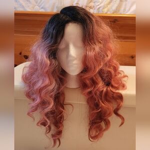 Black and Pink Ombre Wig